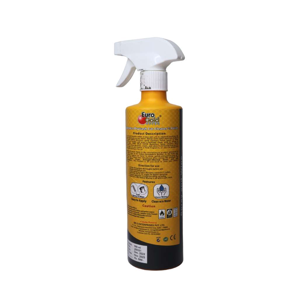 WATERLESS DRYWASH- CAR CLEANER & POLISH LIQUID BASED - 500ml